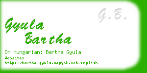 gyula bartha business card